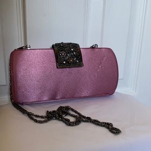 Purplish-Pink Satin Formal Clutch